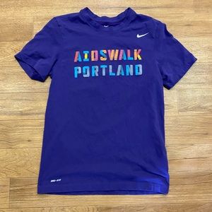 2 for $12 The Nike Tee drifit Aidswalk Portland small purple Tshirt
